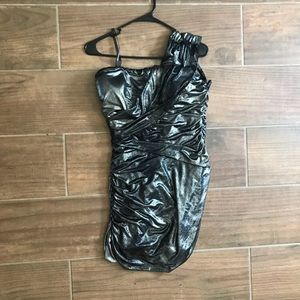 Silver metallic Bebe dress